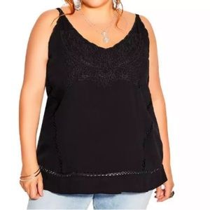 Sterling Reine Women’s Blouse Black V Neck Pollover Top Plus Size M New with Tag